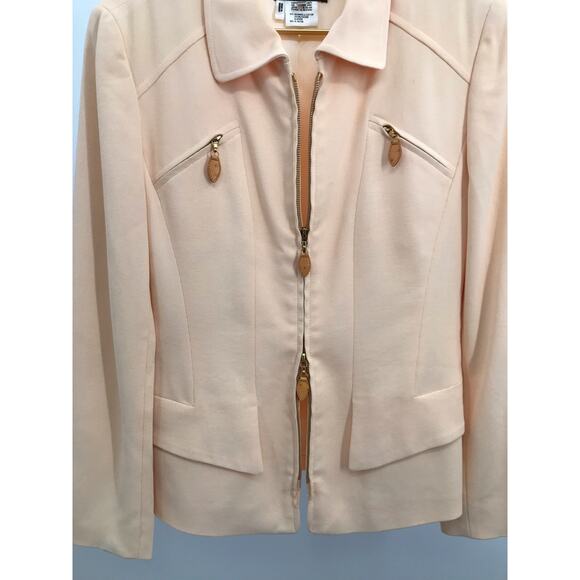 Escada Elements Peach Zip Front Blazer Size 36 - Picture 7 of 11